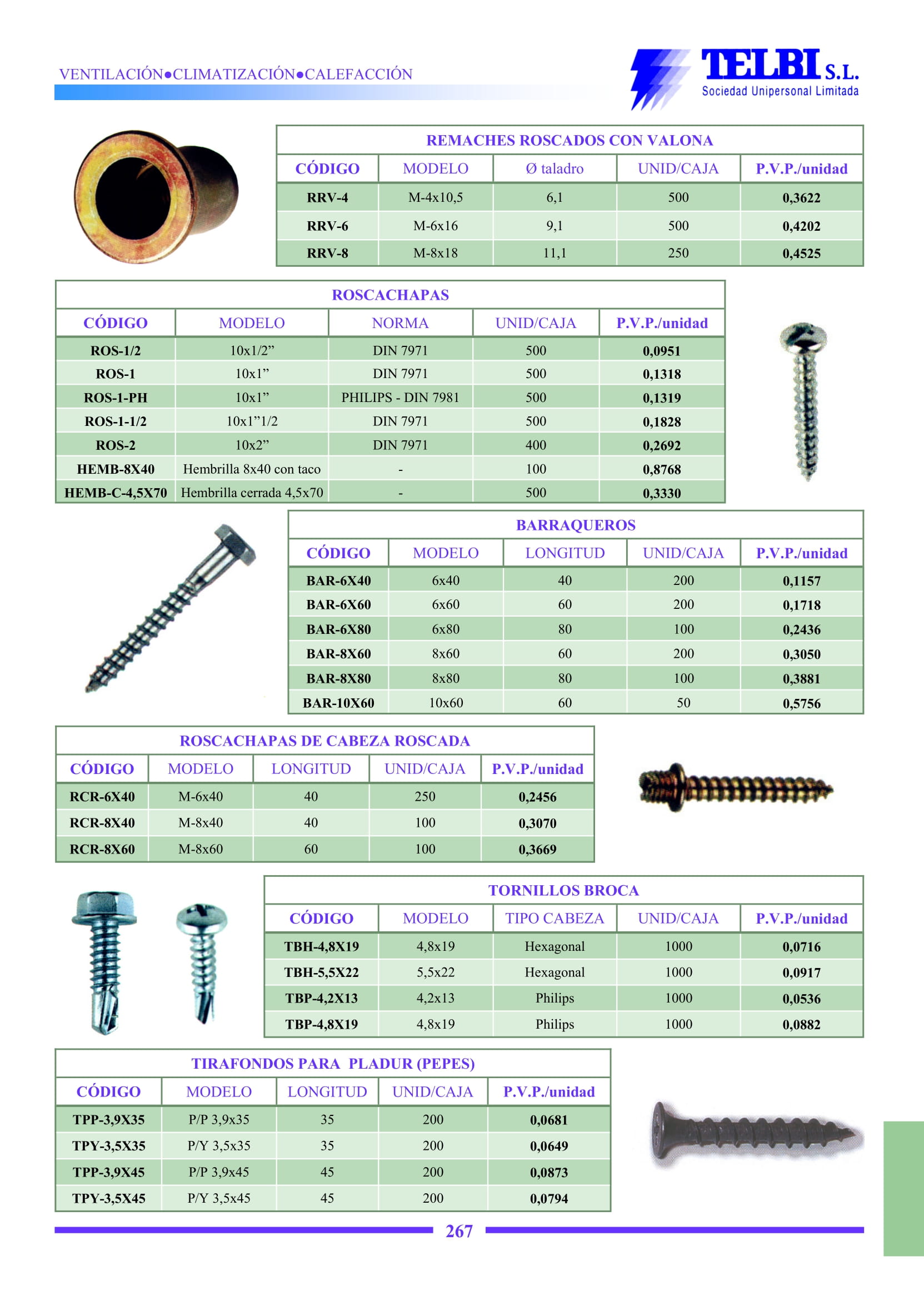 Accesorios de fijación y herramientas